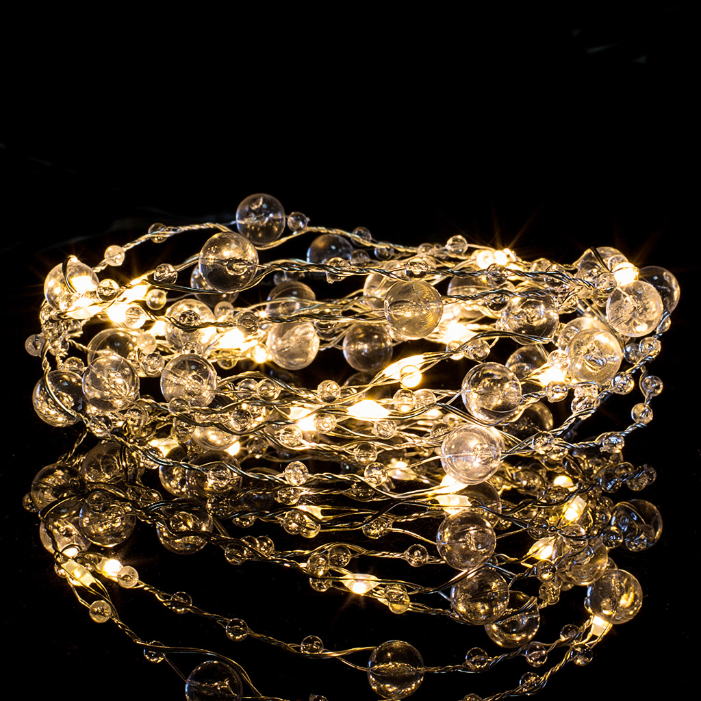 Гирлянда 20Led Капельки 2м с таймером от батарейки  | Интернет-магазин Кактус