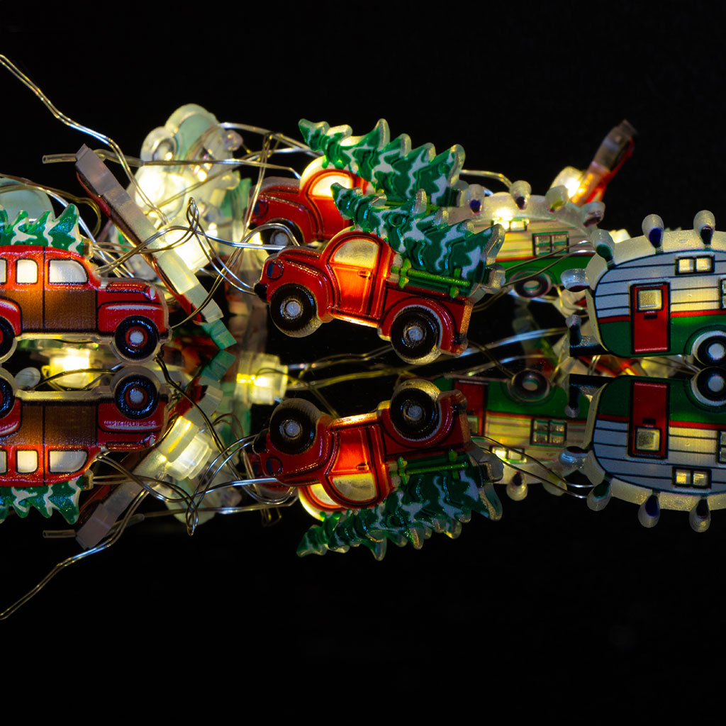 Гирлянда на батарейках с таймером Машинки 20 LED 2м теплый белый | Интернет-магазин Кактус