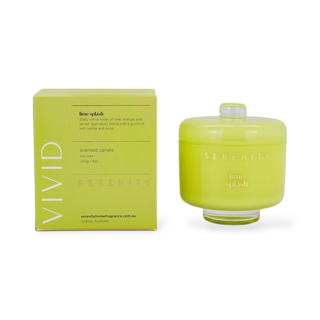 Свеча в стеклянном подсвечнике Vivid Лаймовый всплеск салатовый 230г | Интернет-магазин Кактус