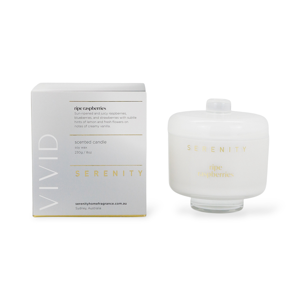 Свеча в стеклянном подсвечнике Vivid Малина и мята серый 230г | Интернет-магазин Кактус