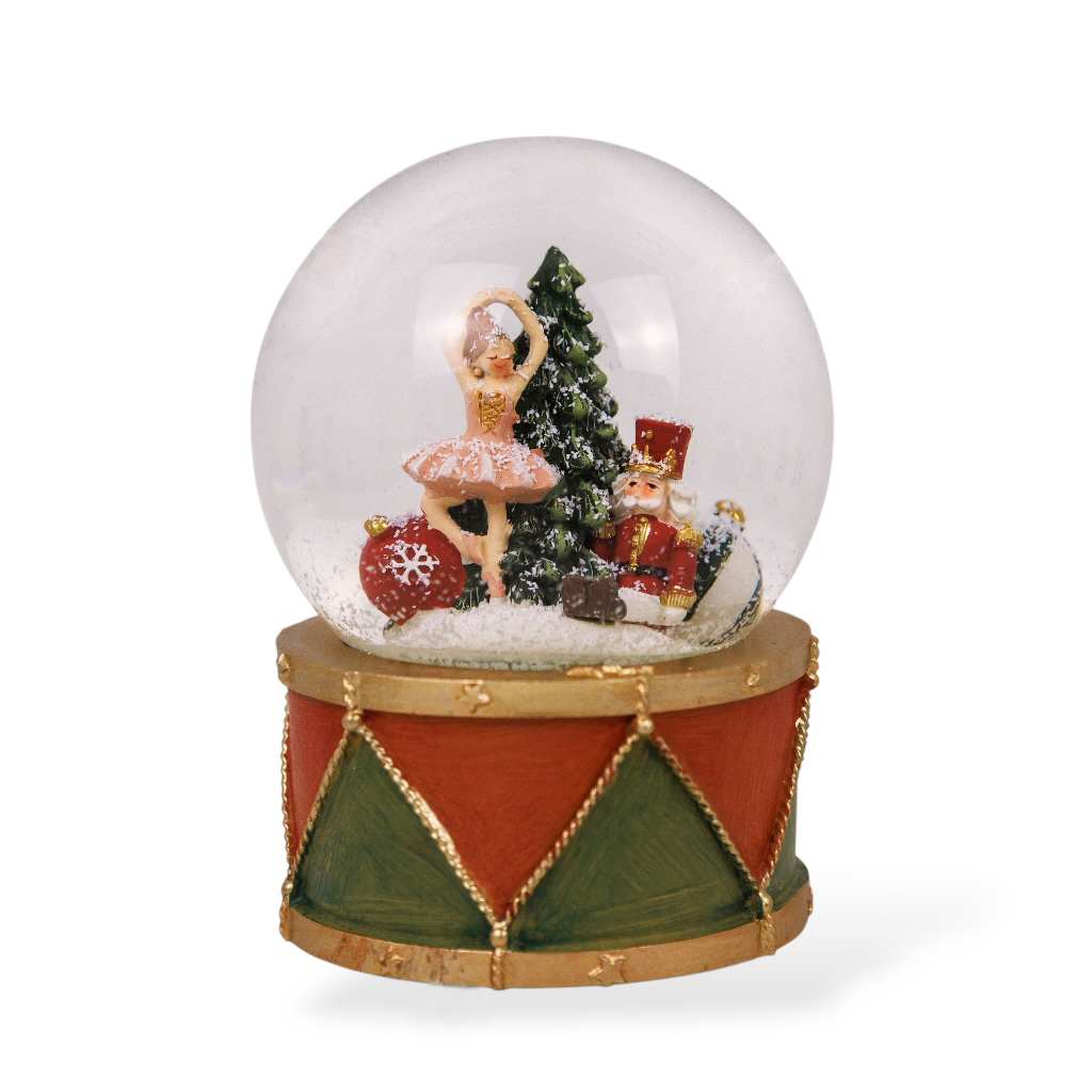 Шар со снегом музыкальный Балерина и Щелкунчик 100мм | Интернет-магазин Кактус